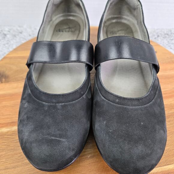 Dansko Kendra Black Milled Nubuck Mary Jane Wedge Comfort Walking Shoe Womens 38 - Picture 9 of 16